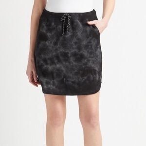 NEW Sundry for Evereve Tie Dye Saturday Skirt Black Soft Drawstring Stretch 3